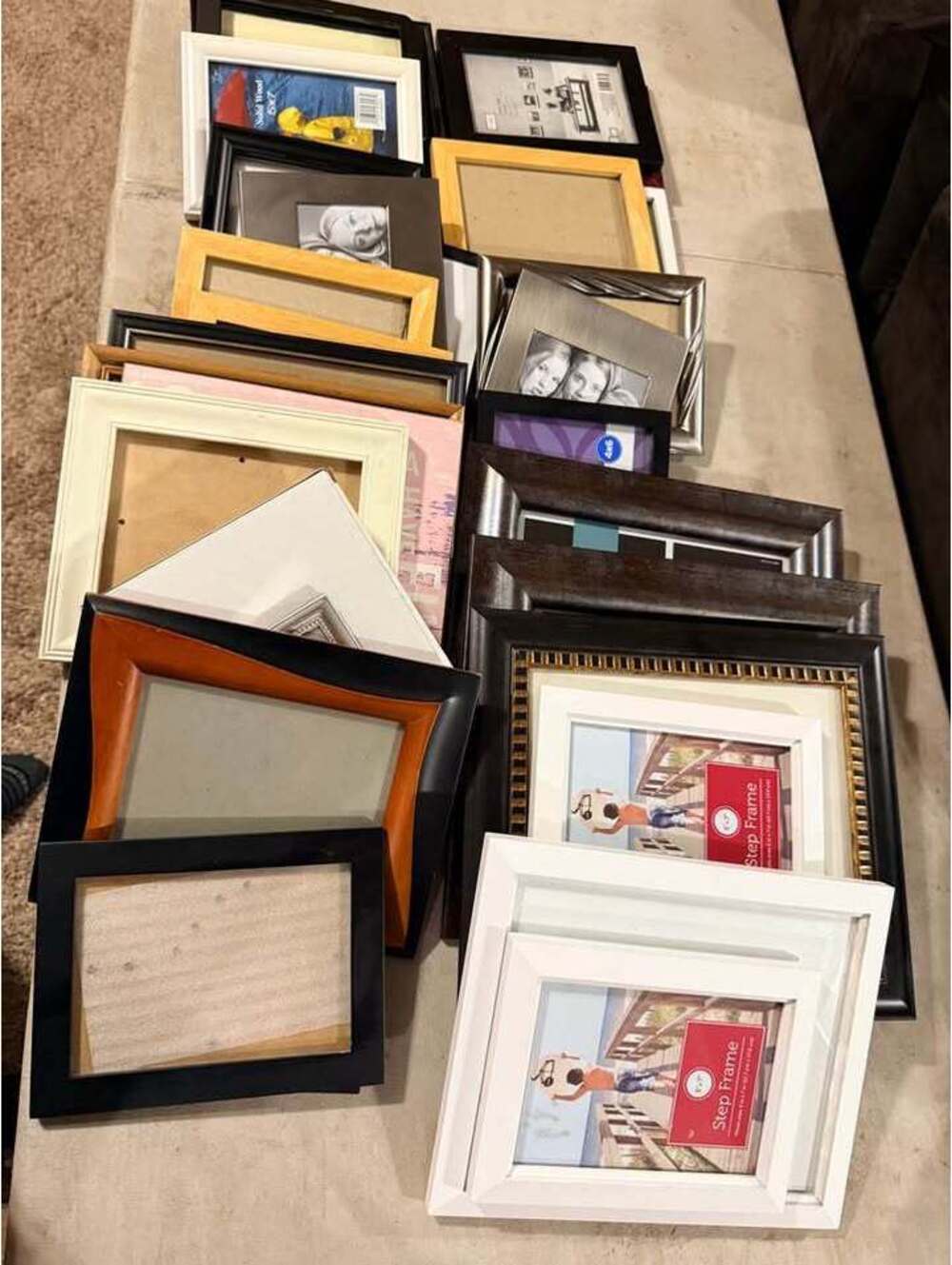 Huge lot of various size picture frames